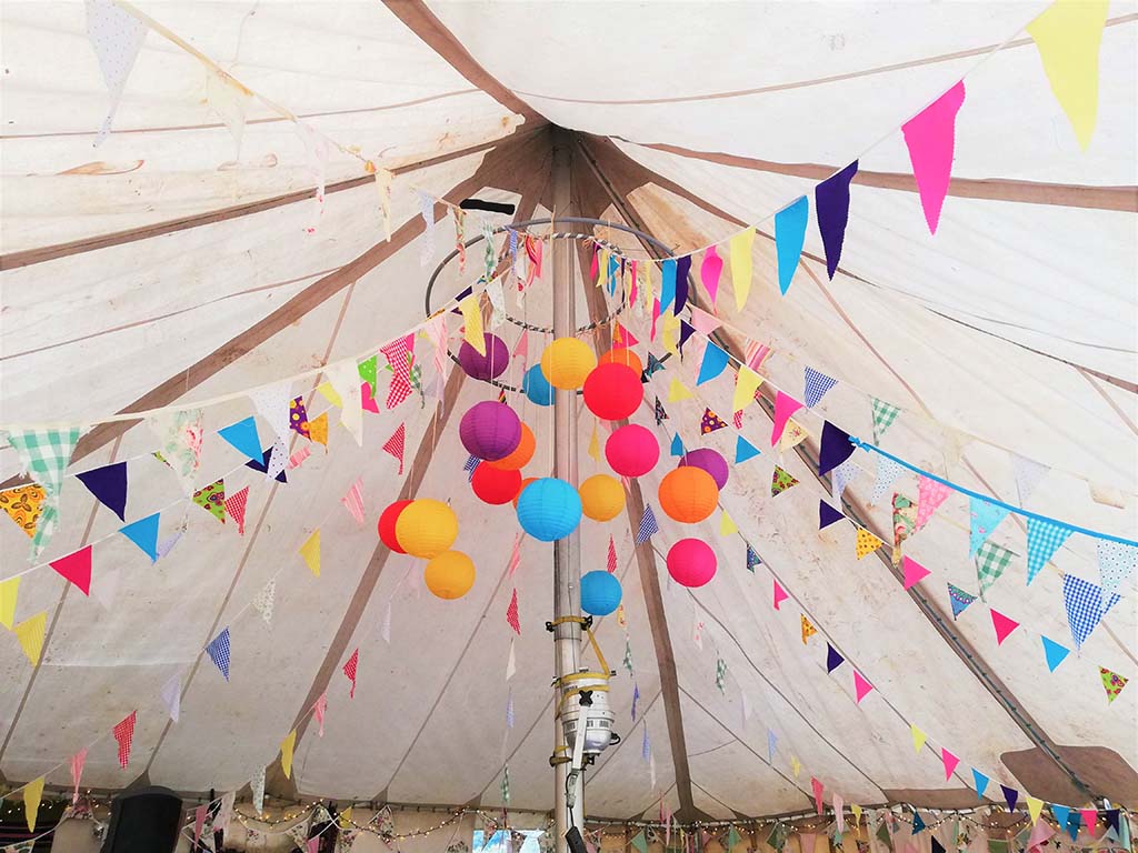 Colourful Bunting for Marquees
