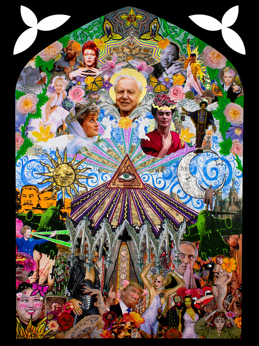 Political Collage Light Box Installation for Hereford Cathedral - The Book Of Revaluations