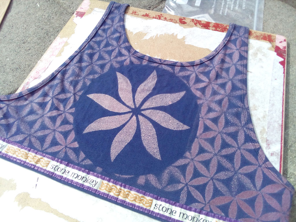 Bleach Dye using Stencils